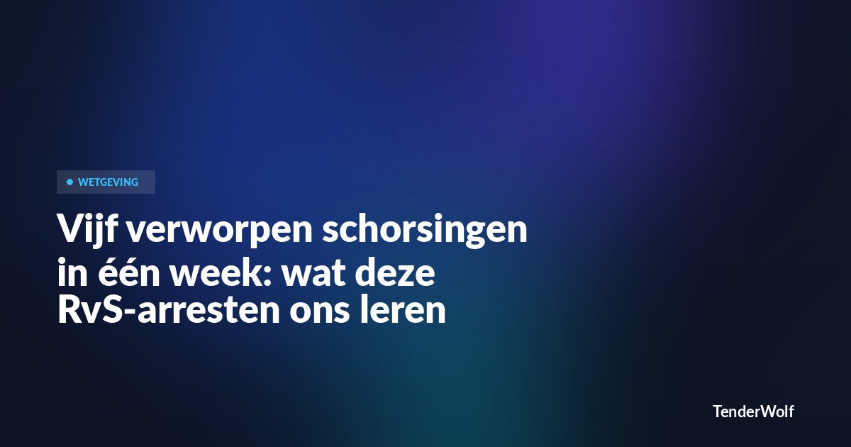 Vijf arresten Raad van State zomer 2024 — lessen voor bid managers